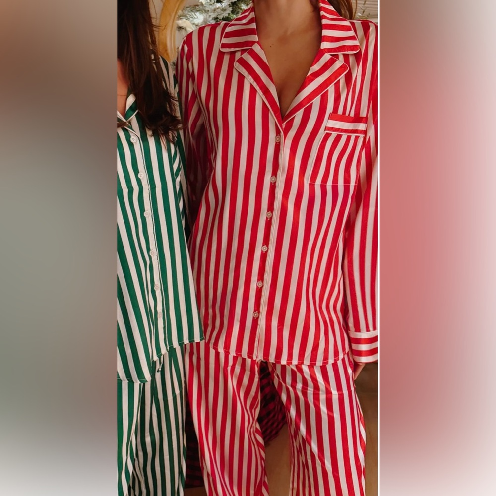 Show Me Your MuMu Classic PJ Set in Red and White Striped - Picture 2 of 5